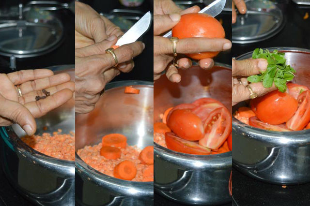Add-Cloves,-Carrots,-Tomatoes,-Mint-&-Tulsi